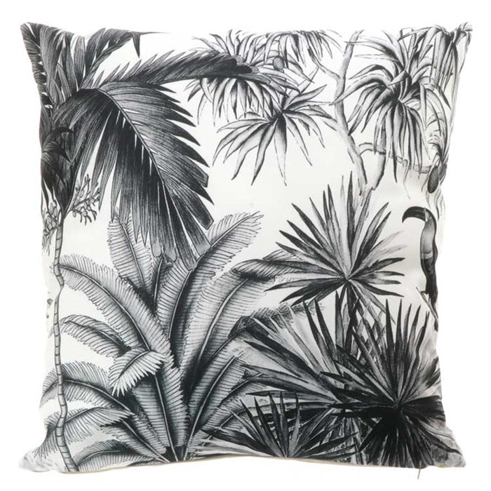 Outdoor Kissen 45x45 cm Schwarz-Weiß Floral – Selaro