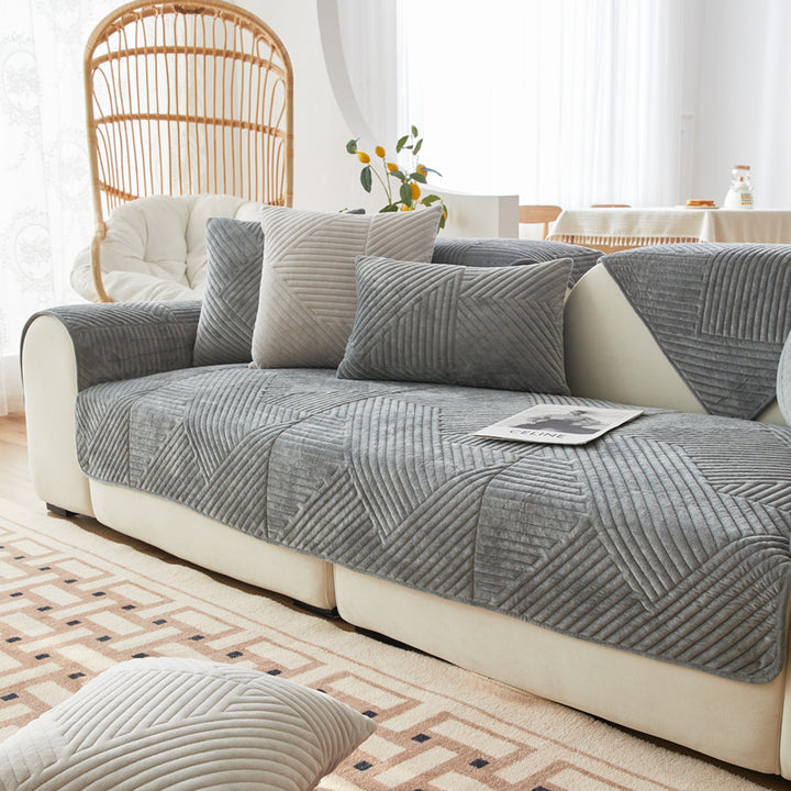 Weicher Sofaüberzug mit geometrischem Design