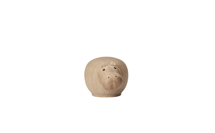Holz Nilpferd Skulptur – Stilvolle Dekofigur aus Eiche
