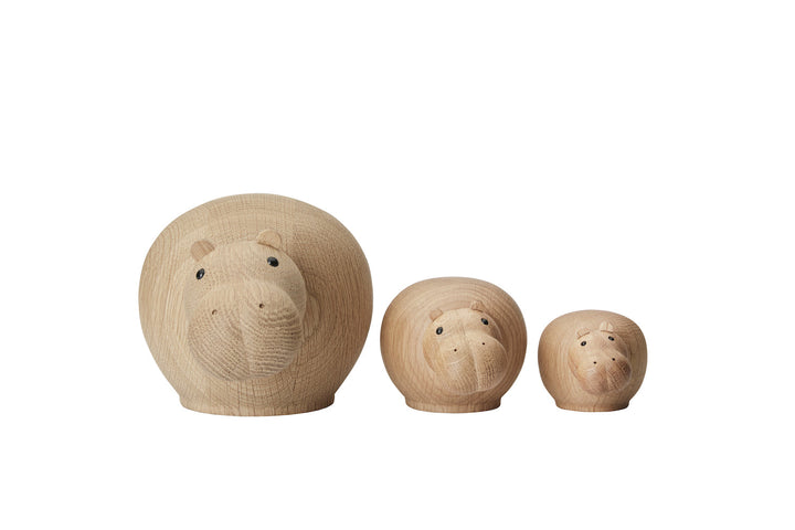 Holz Nilpferd Skulptur – Stilvolle Dekofigur aus Eiche