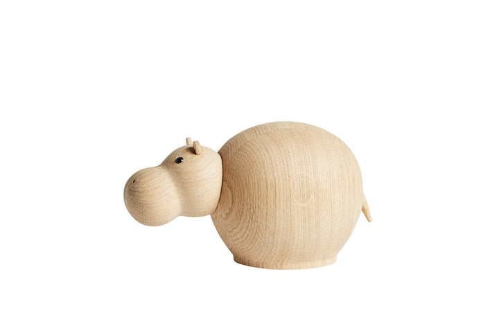 Holz Nilpferd Skulptur – Stilvolle Dekofigur aus Eiche