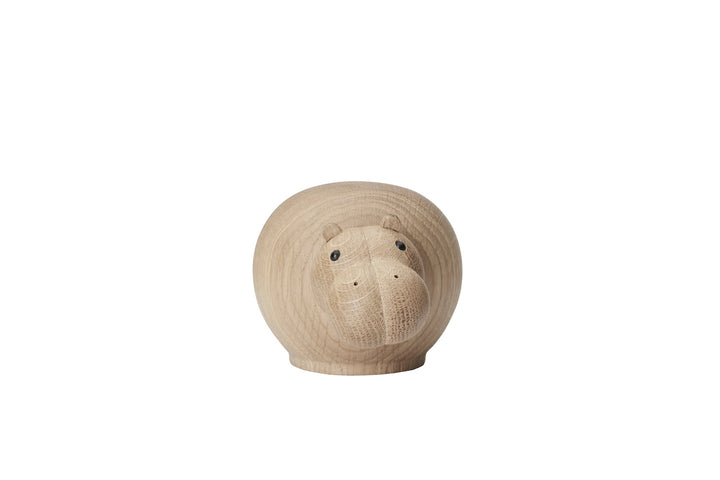 Holz Nilpferd Skulptur – Stilvolle Dekofigur aus Eiche