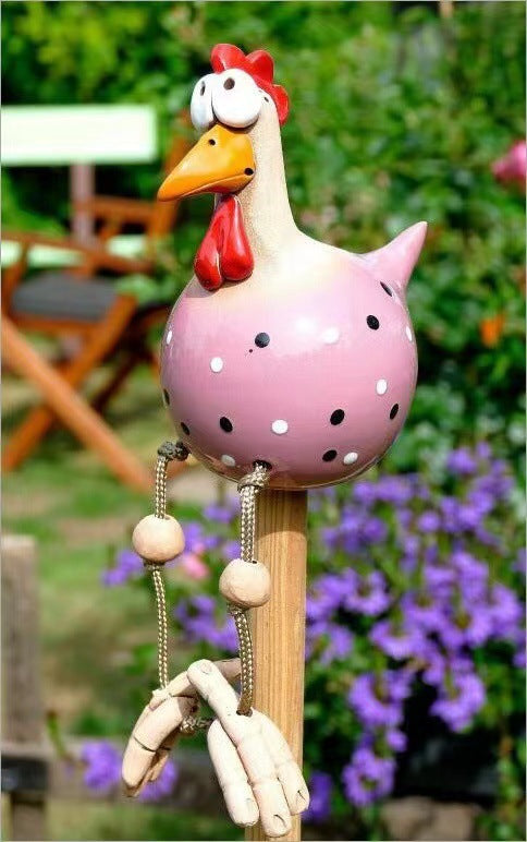 Witzige Hühnerfigur für Garten und Balkon
