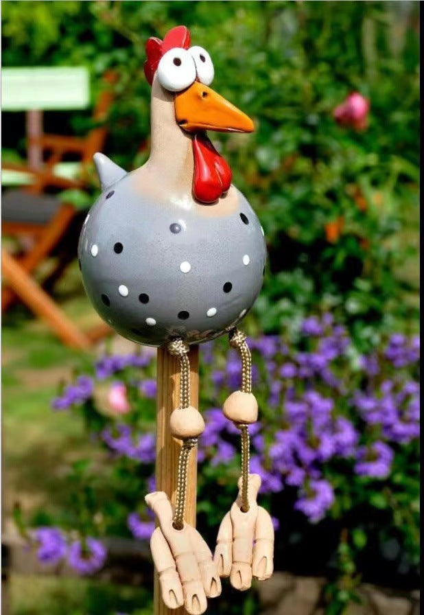 Witzige Hühnerfigur für Garten und Balkon