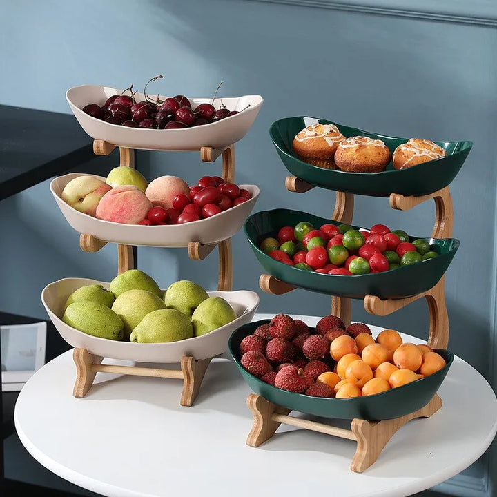 Ovale Obstschale 3-stöckig