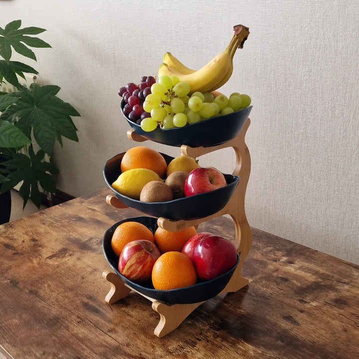 Ovale Obstschale 3-stöckig
