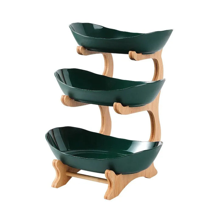Ovale Obstschale 3-stöckig