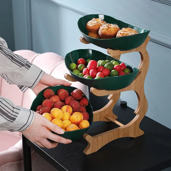 Ovale Obstschale 3-stöckig