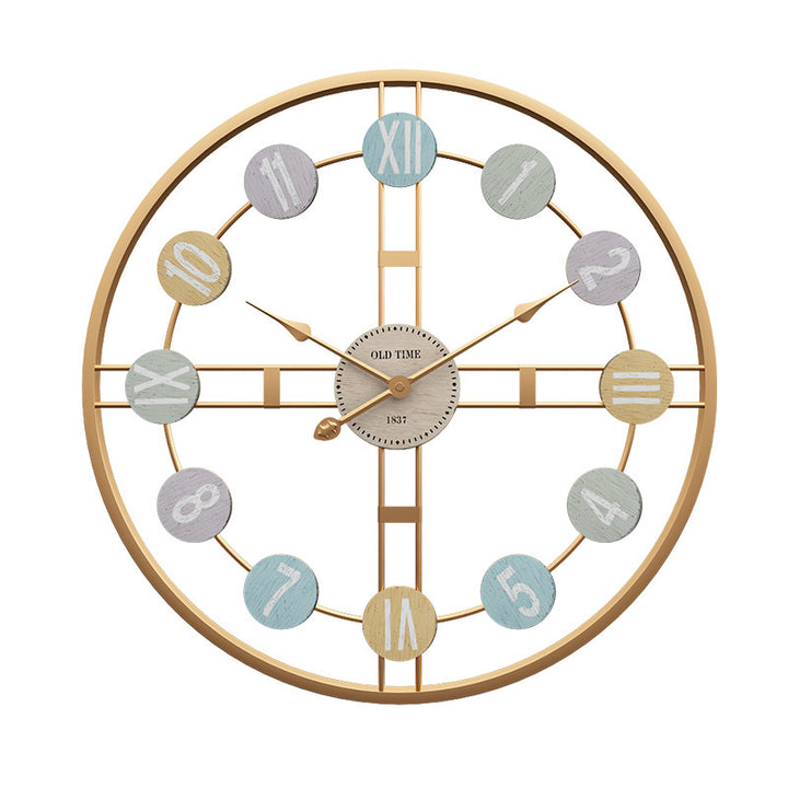 Vintage Bunte Wanduhr mit Modernem Design