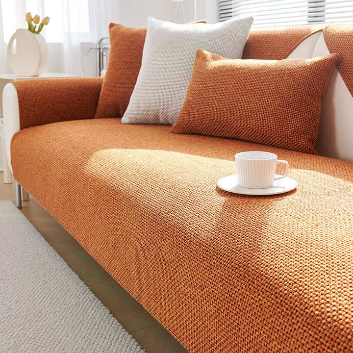 Eleganter Sofabezug aus Strickgewebe