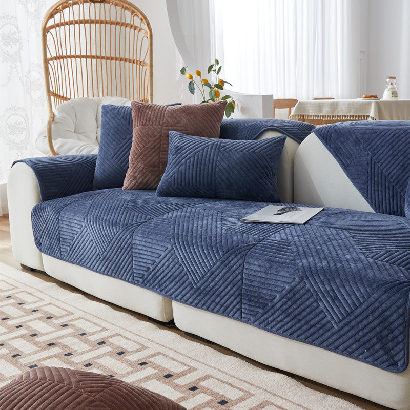Weicher Sofaüberzug mit geometrischem Design