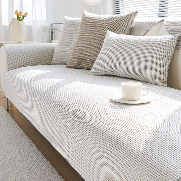 Eleganter Sofabezug aus Strickgewebe