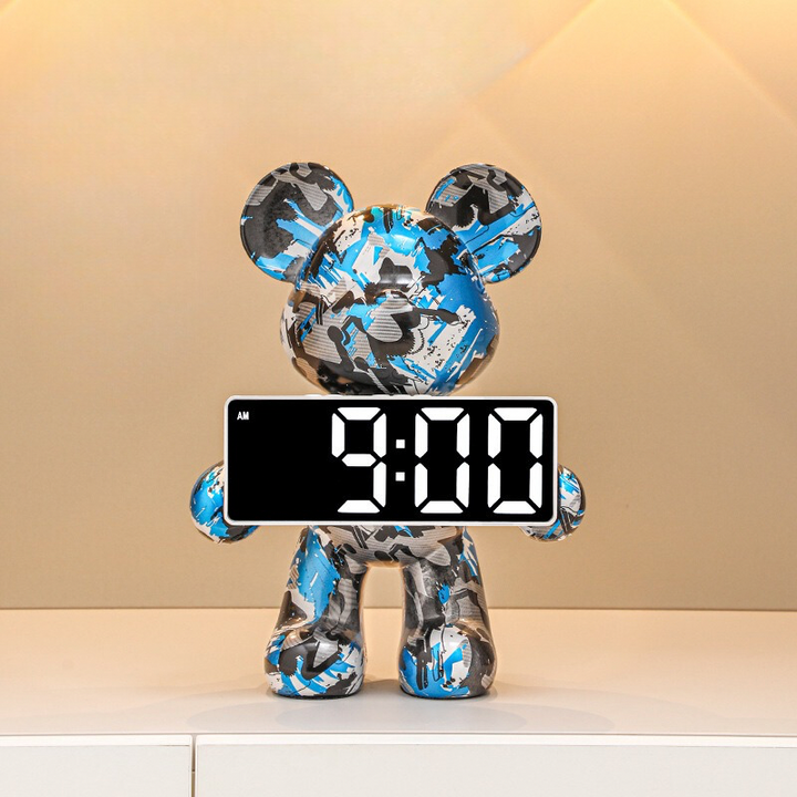 LED Digitaluhr im Bärendesign