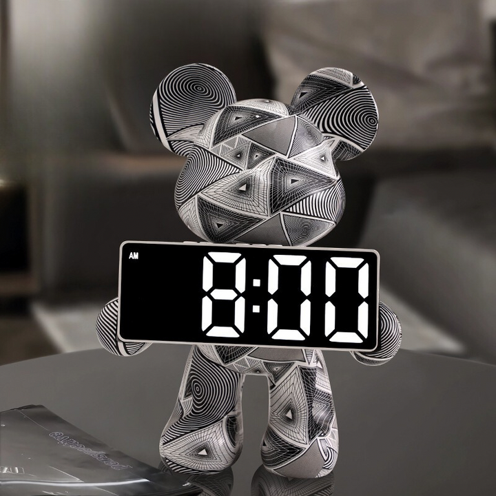 LED Digitaluhr im Bärendesign