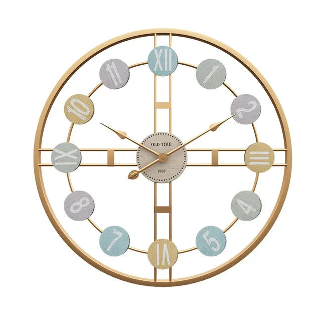 Vintage Bunte Wanduhr mit Modernem Design
