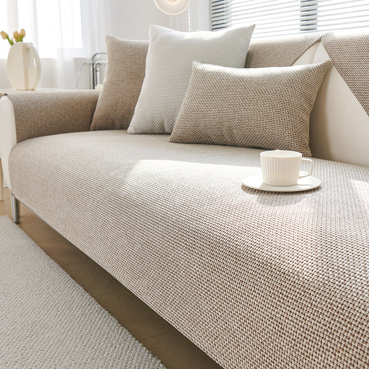 Eleganter Sofabezug aus Strickgewebe