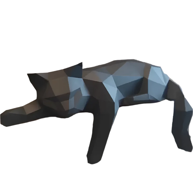 Geometrische Katzen-Skulptur