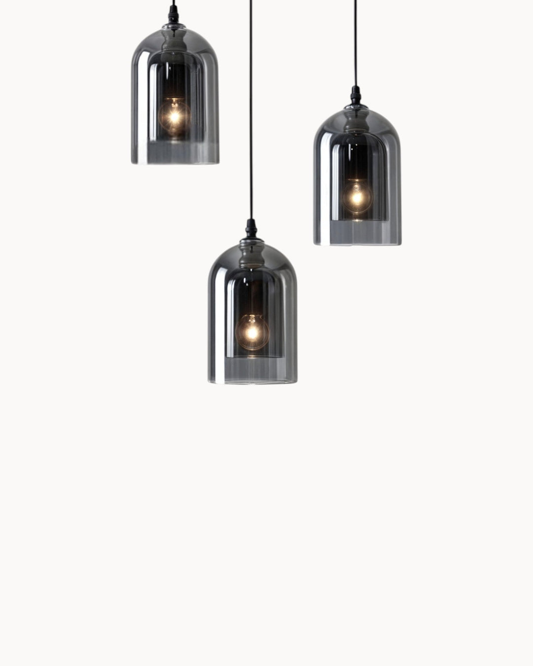 Elegante LED Hängeleuchte aus Glas & Schmiedeeisen