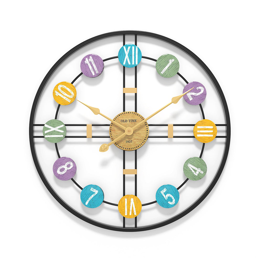 Vintage Bunte Wanduhr mit Modernem Design