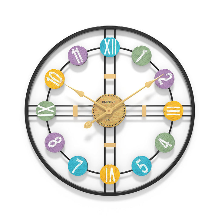 Vintage Bunte Wanduhr mit Modernem Design