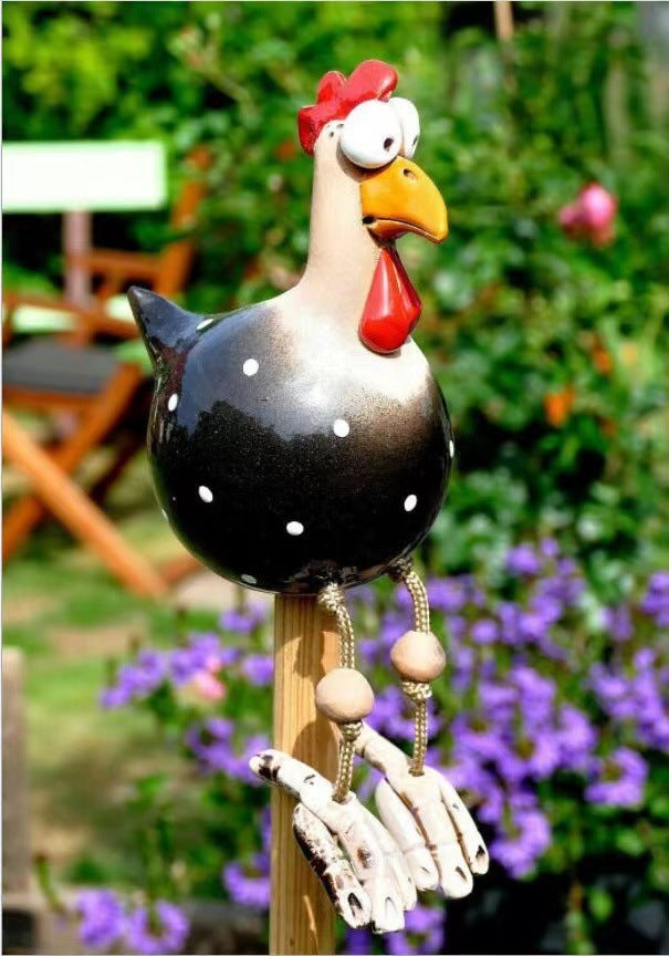 Witzige Hühnerfigur für Garten und Balkon