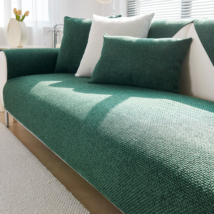 Eleganter Sofabezug aus Strickgewebe