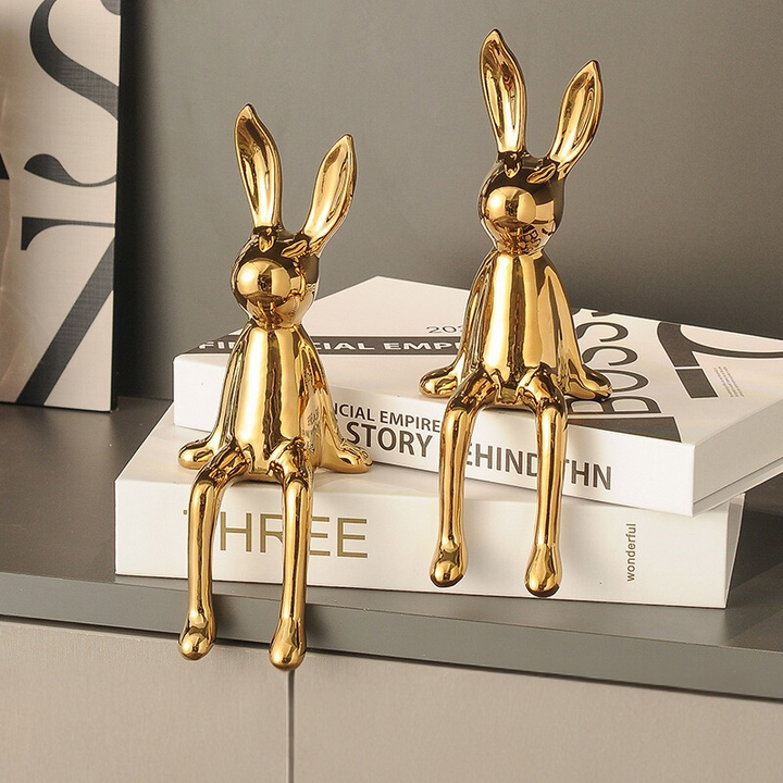 Goldene Hasen-Dekoration