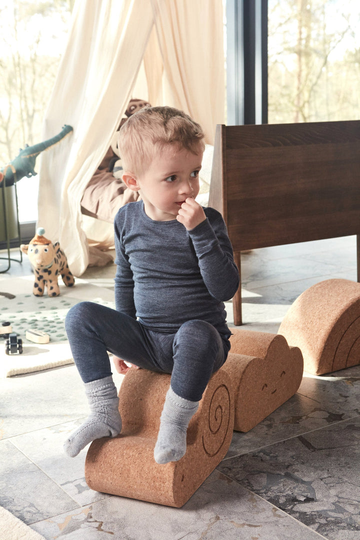 Kinderzimmer Hocker Schnecke aus Kork – Natur