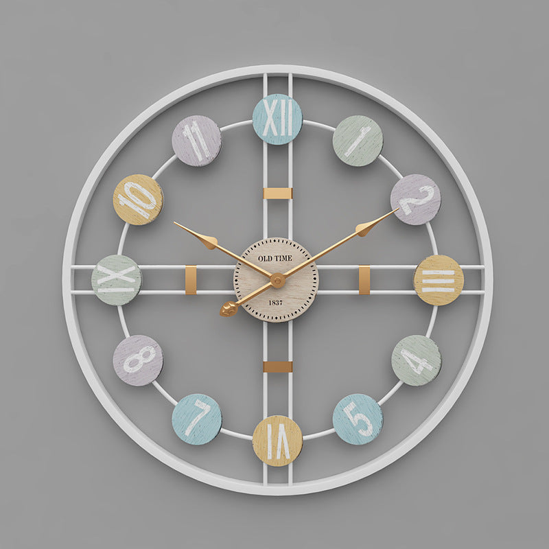 Vintage Bunte Wanduhr mit Modernem Design