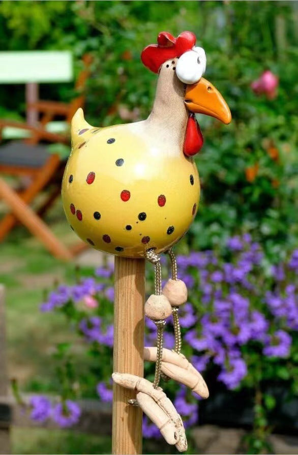 Witzige Hühnerfigur für Garten und Balkon