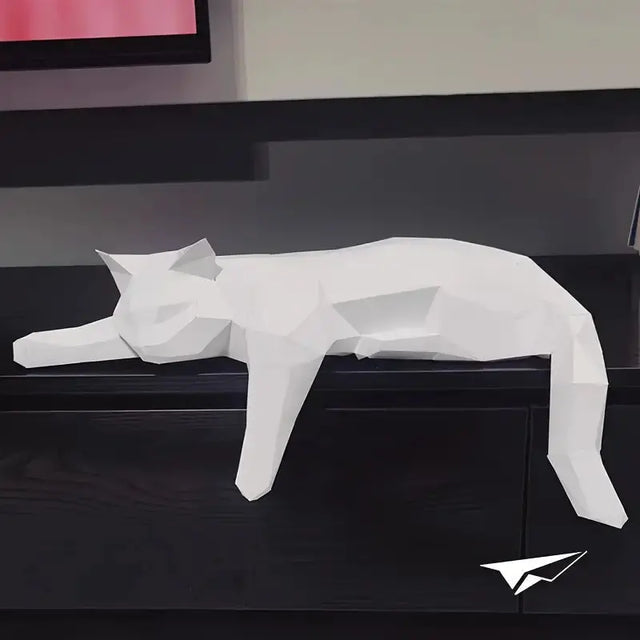Geometrische Katzen-Skulptur