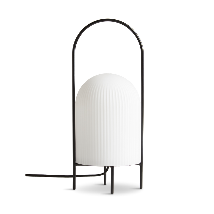 Moderne Tischlampe aus Opalglas mit dimmbarem Licht