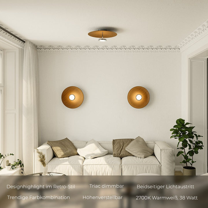 Moderne dimmbare LED-Deckenleuchte im Retro-Design – Lumora