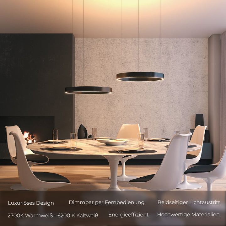 Dimmbare LED Pendelleuchte im Ringdesign – SOLARA