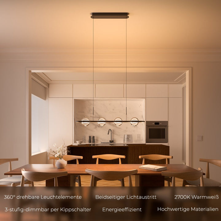 Dimmbare LED Pendelleuchte mit Glaskugeln – Lumina