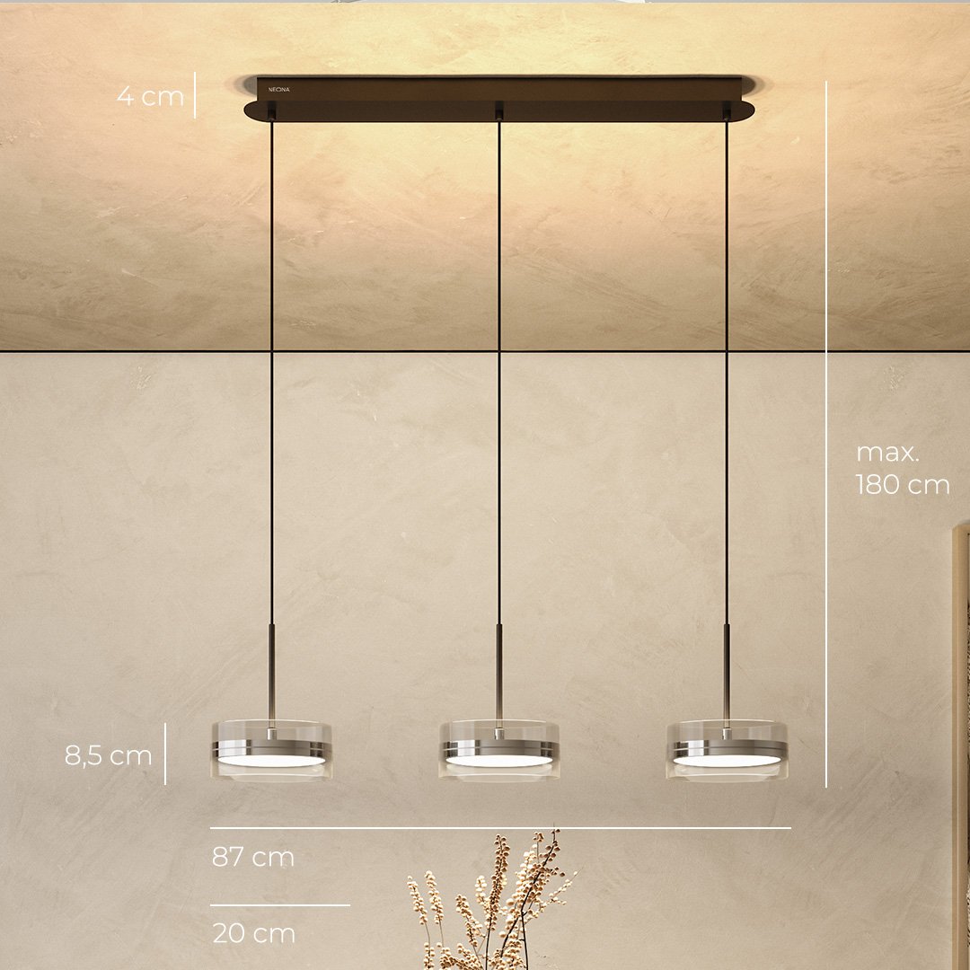 Dimmbare LED Pendelleuchte in Schwarz – LumaStyle