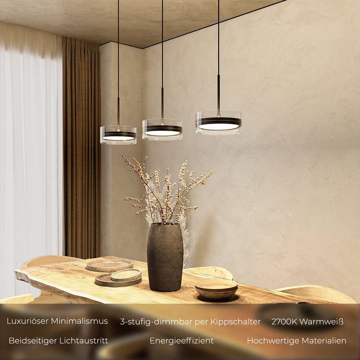 Dimmbare LED Pendelleuchte in Schwarz – LumaStyle