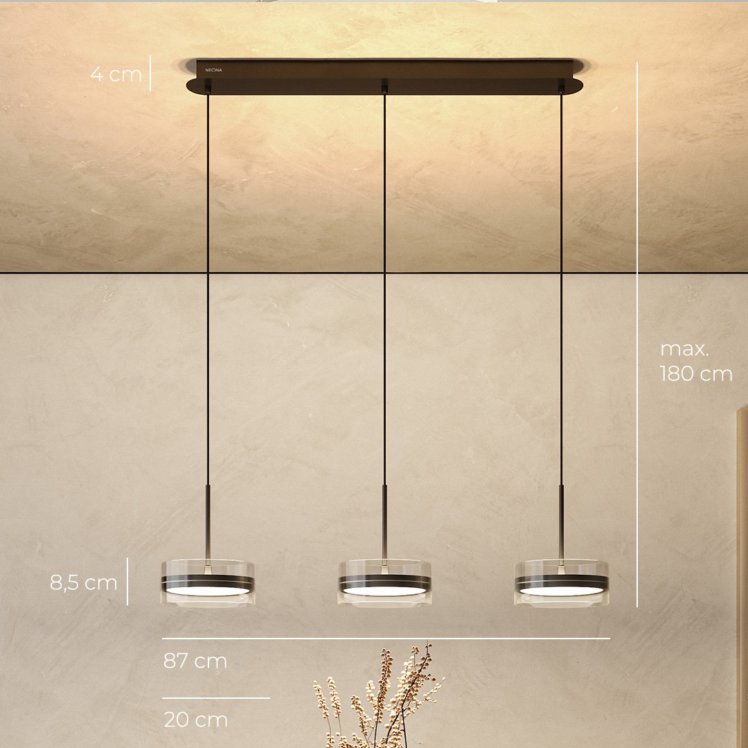 Dimmbare LED Pendelleuchte in Schwarz – LumaStyle