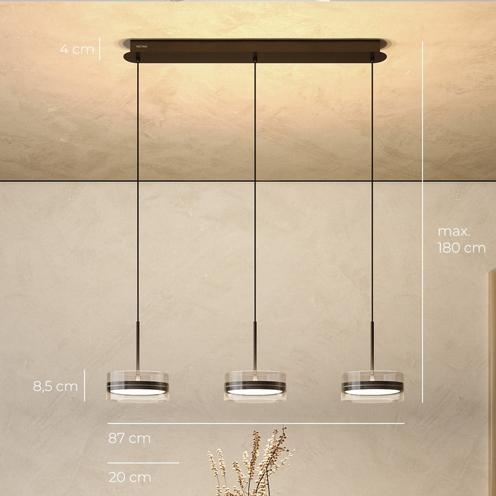 Dimmbare LED Pendelleuchte in Schwarz – LumaStyle