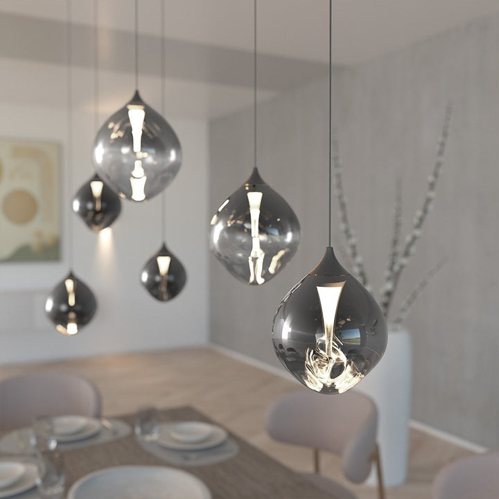 LED Pendelleuchte aus Glas mit 6 Flammen – LUXORA