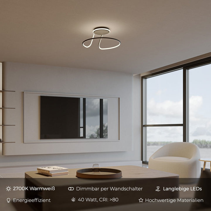 LED Deckenleuchte dimmbar mit modernem Ringdesign