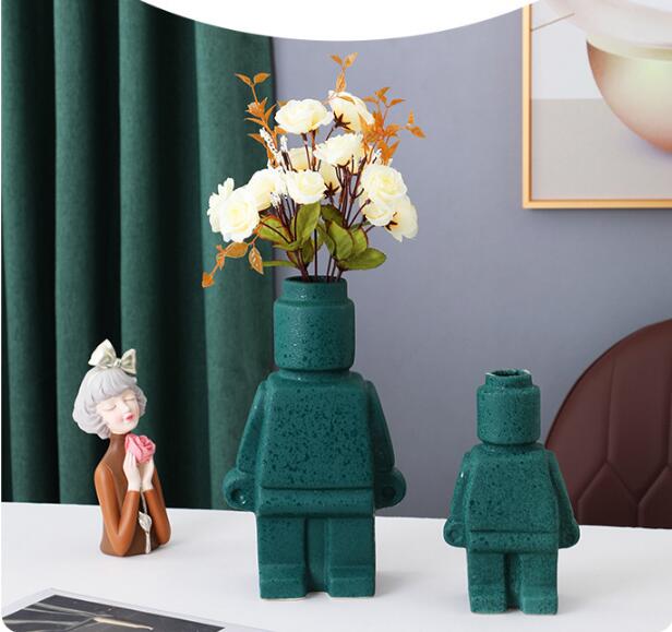 Keramik-Baustein-Vasen für Blumen und Deko